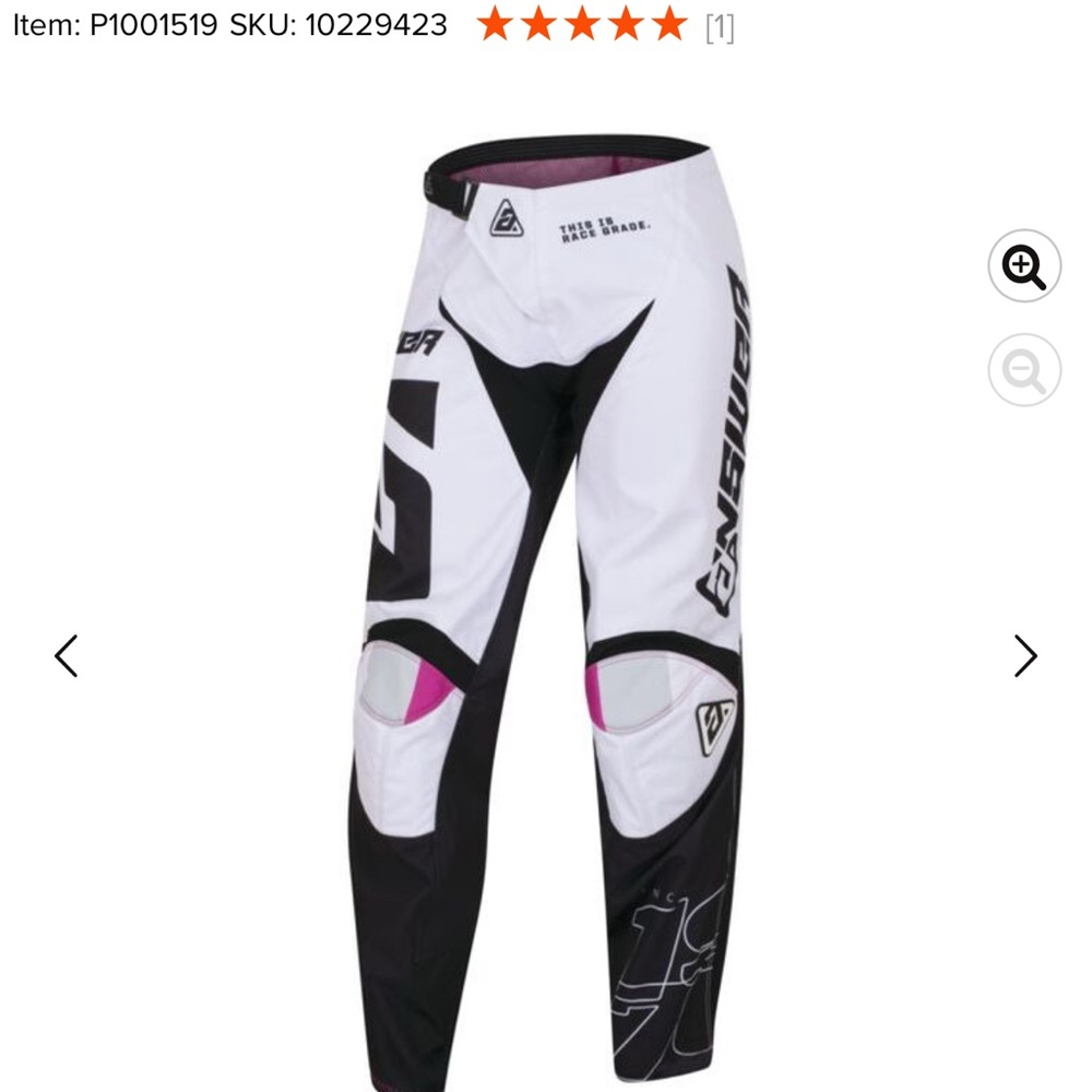 Black and White Motocross Racing Pants